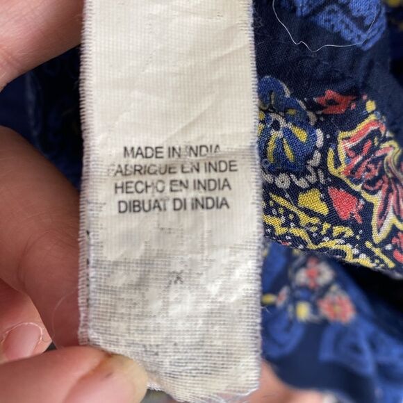 lucky Brand Blue and Pink Women's Tunic Kimono Coverup Top 1X Boho Beach Casual - Picture 11 of 11